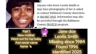 New mother leoria smith identified 25&rsquo; after missing since 1984 part one ☝🏾 never reported missing