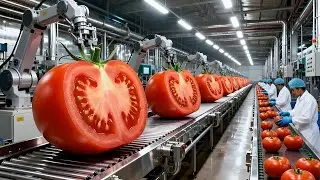 Inside a Modern Tomato Factory  From Harvest to Packaging Full Process