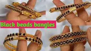 Beautiful gold and black beads bangles design2023||#goldbangles #banglesdesign #blackbeadsjewellery