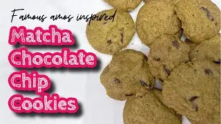 Famous Amos inspired Matcha Chocolate Chip cookies recipe | How to make easy crisp cookies