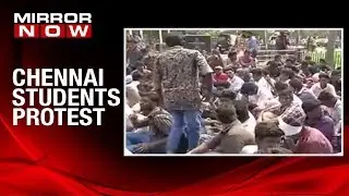 Engineering students protest against new exam system outside Anna University in Chennai