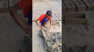 Young bricks maker #brickwork #clay in the garden #brickwork