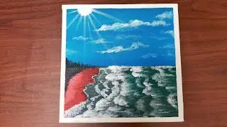 Easy Spring Seascape Painting / Acrylic Painting / Hoatay Art