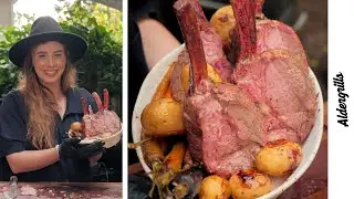 Wood Fired Prime Rib Roast with a Honey Mustard Crust