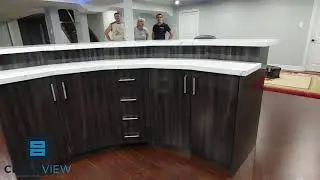 Basement Bar With Starry Stretch Ceiling - ClearView SmART Solutions & Kitchen Design