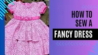 diy fancydress handmade girl frock #pdfsewingpattern #sewveryeasy #butterick6013 doublelayered frock