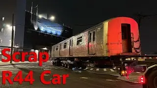MTA Staten Island Railway R44 Scrap Car 417 Being Trucked Away on Bay Street to Sims Metal Scrapyard