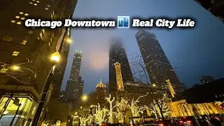 Chicago Downtown at Night | This City Feels Different on Foot #chicago #usa #vlog #travel 