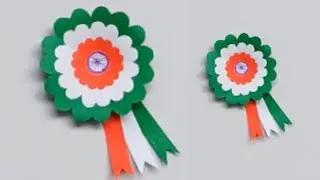 Republic Day Badge Craft Ideas || Easy Tricolour Paper Badge || Handmade Tricolour Paper Badge