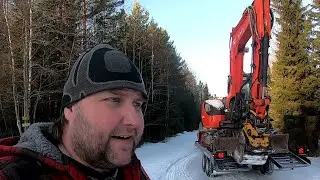 Fixar med Skoterled broflytt med Kubota kx080-4