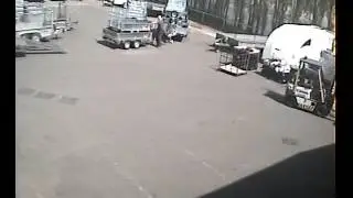 Unloading a stack of trailers from Lorry delivery - Almost Fail