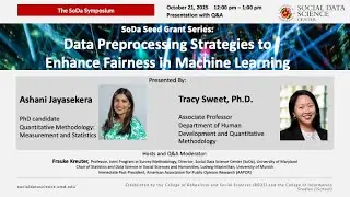 SoDa Symposium|Seed Grant Series: Data Processing Strategies to Enhance Fairness in Machine Learning