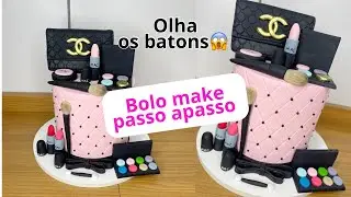 BOLO MAQUIAGEM PASSO A PASSO🔥-COMO FAZER BOLO MAQUIAGEM -bolo make-pasta de leite da Rafaele iara
