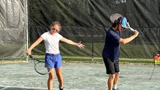 Bella ￼vs Blake ￼￼mini tennis match! Part one