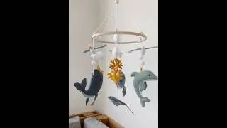 Baby Shower Gift,hanging crib mobile, Dolphin, Sea, Ocean,dream catcher