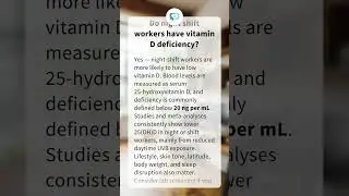 Do night shift workers have vitamin D deficiency?