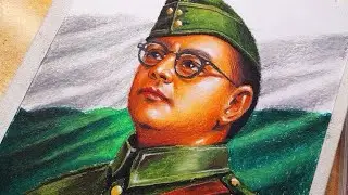 How to draw Netaji subhash Chandra Bose step by step tutorial #netaji #republicday 