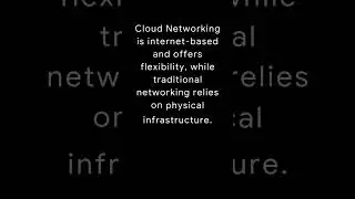 Cloud Networking VS Traditional Networking
