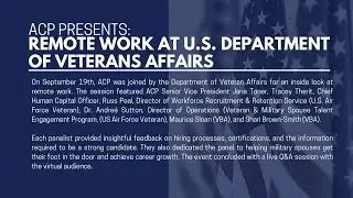 ACP Presents: Remote Work at US Department of Veterans Affairs
