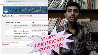 LNIPE | Sports Certificate Confusion While filling Online Registration Form | B.P.Ed. & M.P.Ed.
