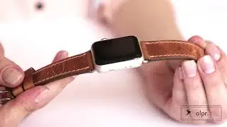 Natural Horween Leather Apple Watch Band | Handmade by olpr.