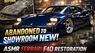 ASMR Car Restoration Full Rebuild of Midnight Blue Ferrari F40 1992 | Abandoned to Better Than New
