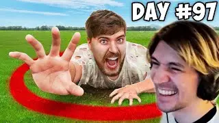 Survive 100 Days In Circle, Win $500,000 | xQc Reacts to MrBeast