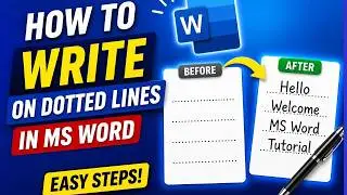 How to Write on Dotted Lines in MS Word Tutorial for Beginners