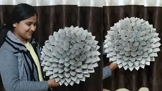 Newspaper flower | how to make a paper flower | newspaper craft | paper flower crafting making 