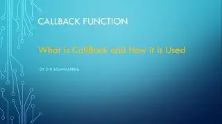 CallBack Function In JavaScript