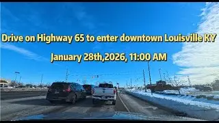 Driving on I- 65 into downtown Louisville, Kentucky after a snowfall, January 28, 2026.