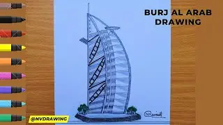 Draw Burj Al Arab | How to Draw Burj Al Arab Easy Way |Burj Al Arab Tower Dubai Drawing Step by Step