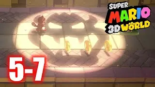 Super Mario 3D World - 5-7 Searchlight Sneak - All Stars & Stamp & Bonus Level 100% Walkthrough