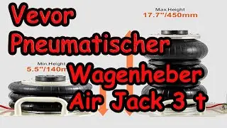 UNPACKING + TEST VEVOR pneumatic jack Air Jack 3 t --140-450 mm lifting height