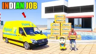 Franklin & Shinchan Buy Flipkart Van And Start Delivery Boy Job in Indian Bike Driving 3D