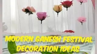 Ganesh Festival | Flower Backdrop Decoration | Hanging Flower Garland | Diwali decoration