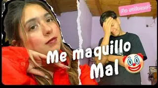 🤡Me maquillo mal para salir así reacciono mi novio 😐😱