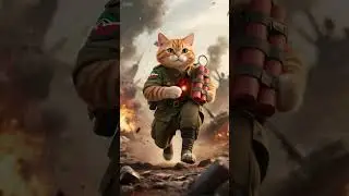 Orange cat soldiers on the battlefield #orange cat# soldiers #battlefield