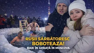  Scaune încălzite în tramvai și baie în apă înghețată Boboteaza în Moscova Rușii fac baie în gheață