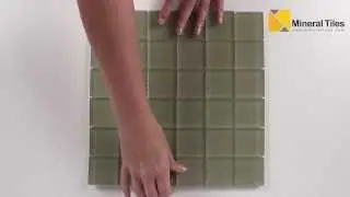 Ocean Glass Tile Olive Frosted 2x2 and Subway 4x8