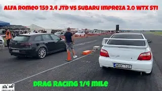Alfa Romeo 159 2.4 JTD vs Subaru Impreza 2.0 WTX STI drag racing 1/4 mile 🚦🚗 - 4K UHD