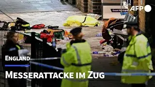 Zahlreiche Verletzte bei Messerangriff in Zug in England | AFP