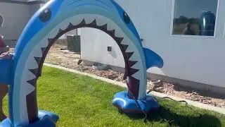 Anpro Giant Shark Sprinkler Kids Inflatable Water Toy Outdoor Play Sprinkler