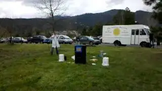 Earth Day popcorn avalanche at ScienceWorks
