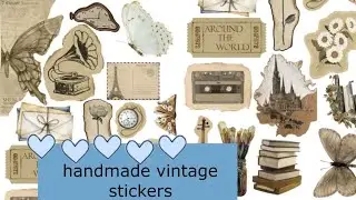 handmade vintage stickers for Journal  #journal #stickers @wafiyaartcrafts9819