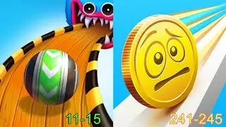 Sky Rolling Ball 3D VS Coin Rush Android iOS Gameplay (Level 11-15)