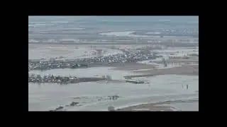 Половодье 2023 Разлив реки Оки в Рязани  28.03.2023 Аэросъемка с вертолёта подъем воды на 460 cм