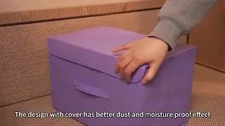 Foldable Non-Woven Big and Small Storage Basket Bins Wardrobe Closet Organizer (Pack of 2)