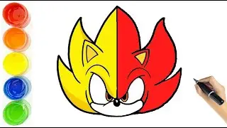 How To Draw Super Sonic vs Fire Sonic - Step By Step Drawing