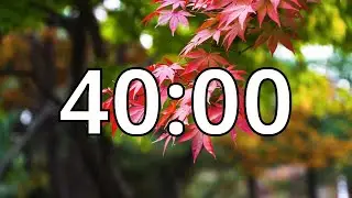 40 Minutes Autumn/Fall Countdown Timer With Music and Alarm (Simple Beep)